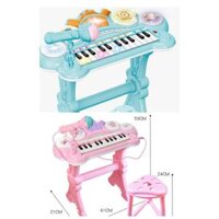 Đàn Piano cho bé màu hồng cao cấp cỡ to đại có ghế ngồi kèm micro chuẩn âm thanh