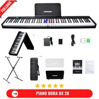 Đàn Piano Điện Bora BX 20 Gấp Gọn -88 Phím Nặng Cảm Lực - Kết Nối Bluetooth  Chân Đàn - Đen  Chân