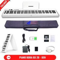 Đàn Piano Điện Bora BX 20 Gấp Gọn - 88 Phím Nặng Cảm Lực - Kết Nối Bluetooth  Chân Đàn - TRẮNG - không chân đế