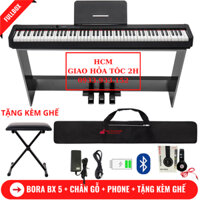 Đàn Piano Điện Bora BX 5 - 88 Phím Cảm Ứng Lực +Kết Nối Bluetooth + Chân Gỗ +Tai Phone +Tặng Ghế Gấp