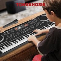Đàn Piano điện tử Keyboard 61 Phím Kèm Mic+sạc cho bé,   Đàn Piano,  Organ 6 bàn phím kèm mic 6 bài hát và 16 tone nhạc