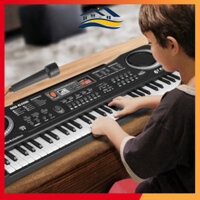 Đàn piano điện tử KEYBOARD 61 phím kèm mic sạc USB cho bé tập đàn
