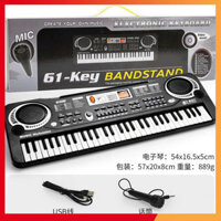 Đàn piano điện tử KEYBOARD 61 phím kèm mic sạc USB cho bé tập đàn