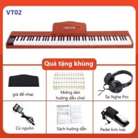 Đàn Piano Điện VICTOR VT02 - 88 Phím - Full Phụ Kiện, Tặng Thêm Tai Nghe Và Miếng Dán Hướng Dẫn Tự Học Piano
