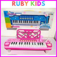 Đàn Piano kèm Micro cho bé, đồ chơi âm nhạc trẻ em đàn organ nhập vai làm ca sĩ, chất liệu nhựa ABS an toàn