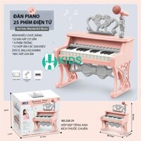 Đàn piano mini 25 phím điện tử cho bé tự học tại nhà, có mic hát thu âm, kết nối điện thoại kèm sẵn 22 bài hát vui vẻ