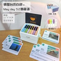đàn piano mini Bản nhạc piano, lịch để bàn piano của Đặng Ziqi có thể chơi 52 bài hát, thẻ lịch hàng tuần, quà tặng nam