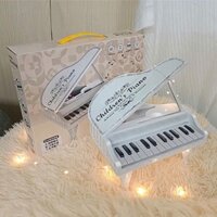 Đàn piano mini có 2 màu đen và trắng kèm đèn và tiếng nhạc khá hay cho bé