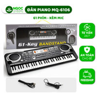 Đàn piano MQ-6106 61 phím, 6 bài hát demo, 16 tones nhạc, 8 âm nhạc cụ, 100 âm và giai điêu sẵn, có micro, Piano Organ