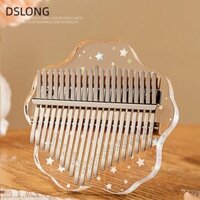 Đàn Piano ngón tay cái DSLONG Kalimba, Flower 17 Key Acrylic Crystal Thumb Piano, Đàn Piano ngón tay cái trong suốt Pentacle dành cho người mới bắt đầu Nhạc cụ bàn phím