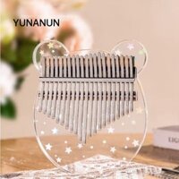 Đàn Piano ngón tay cái pha lê Acrylic YUNAUN, Đàn Piano ngón tay cái Kalimba trong suốt Pentacle, 17 phím hoa ngón tay cái cho người mới bắt đầu Nhạc cụ bàn phím