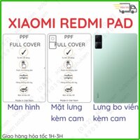 Dán PPF Xiaomi Redmi Pad loại trong, nhám dành cho màn hình, mặt lưng , full viền
