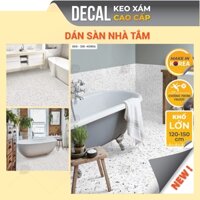 Dán sàn toilet chống trơn đá mài terrazzo hàng xịn size 150cm, giấy dán giả gạch nhà tắm Made in KOREA Decor24h DDS-330
