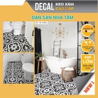 Dán sàn toilet chống trơn size 150cm, giấy dán giả gạch nhà tắm loại dày cao cấp Made in KOREA Thư Viện Decal DDS-306