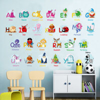 [Dán tường trang trí] Nhãn dán tường động vật hoạt hình dễ thương, bảng chữ cái Pinyin, trang trí phòng ngủ, nhãn dán trang trí tường giáo dục sớm cho trẻ em, mẫu giáo