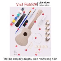 Đàn ukulele soprano 21 inch gỗ mộc chưa sơn Tặng bộ sơn màu Viet Passion HCM