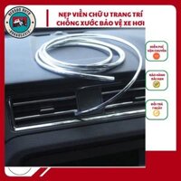Dán viền trang trí xe hơi mạ crom - Nẹp chữ U trang trí, chống xước, bảo vệ xe, cuộn dài 12m