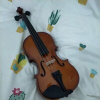 Đàn violin ( vĩ cầm) size 4/4 ( gỗ nguyên tấm vân sàn RV250 - cả bộ đàn,  hộp, vĩ và rosin nhựa thông) Có ảnh thật