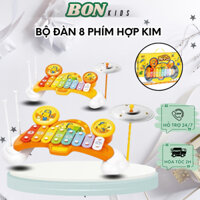 Đàn xylophone 8 phím hộp kim nhôm, đàn xylophone 8 thanh nhiều màu, đồ chơi cho bé rèn kĩ năng âm nhạc