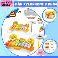 Đàn xylophone 8 phím hợp kim nhôm size lớn, đàn xylophone 8 thanh nhiều màu, đồ chơi cho bé rèn kĩ năng âm nhạc