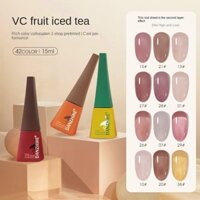 Dan Zhi He Nail Art VC Fruit Ice Tea Gum2024Spring Summer Trendy Popular Brightening Ice Transparent Nude Nail Polish Gel