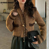 DANDANGE áo len cardigan áo khoác cardigan Trendy Fashion Fashion Xu hướng WMJ24808V2 33Z240815