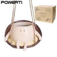 Đang BÁN Chậu hoa, Chậu trồng cây treo mặt xoay, Chậu trồng mặt cười bằng nhựa, Chậu trồng cây ghế xoay treo, Chậu lắc lư ngồi độc đáo cho ngoài trời trong nhà