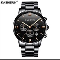 (ĐẲNG CẤP) Đồng Hồ Nam Chạy 6 Kim KASHIDUN JAPAN Kim Dạ Quang Dây Thép Đúc Đặc Full Box