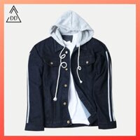 ĐẲNG CẤP TT Áo khoác jean đen nam có nón DD453 shop ĐỊCH ĐỊCH chuyên áo khoác bò nam