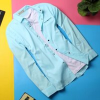 ĐẲNG CẤP TT Áo sơ mi nam xanh ngọc co giãn DD129 shopdichdich