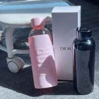 Đang giảm giá New D Home Màu đen Bình giữ nhiệt bằng thép không gỉ Màu hồng Thủy tinh Ong đi kèm Cốc nước di động