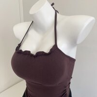 Đáng ngưỡng mộ Áo ống mới mùa hè Pure Desire với viền nhún, đệm ngực tự chứa, dây đeo, áo lót bên trong