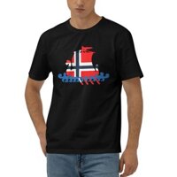 Đáng Yêu Vui Vẻ Thoáng Mát Mùa Hè Áo Phông Na Uy Viking Cờ Na Uy Tàu Cướp Biển Áo Thun Cotton