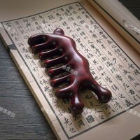 [Đánh Bóng Răng Cầu Đầu Tròn] Gỗ Đàn Hương Đỏ Cao Cấp Tốt Lành Sambo Đầu Kinh Tuyến Massage Lược Ốc Tentacles Lược Massage Mắt Massage Mũi