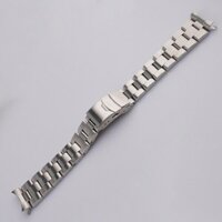 Dành cho 20 22mm Seiko SKX007 Bạc Chải Rỗng Cong End Oyster SRPD53 Vòng Tay Đồng Hồ