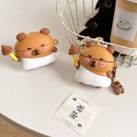 Dành Cho Airpods 4 / Pro 2 Hoạt Hình Dễ Thương Thiên Thần Kapybara 3D Ốp Lưng Với Mặt Dây Chuyền Tinh Tế Đáng Yêu Tai Nghe Bluetooth Airpods Dành Cho Pro / Airpods 3 2 1 Tai Nghe Chống Sốc