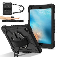 Dành Cho Apple iPad 9.7 2018 2017 Air 2 Pro 9.7 2016 A1566 A1673 A1822 A1823 A1893 A1954 Ốp Lưng Trẻ Em Silicon An Toàn PC Chống Sốc Dây Đeo Vai Đứng Vỏ