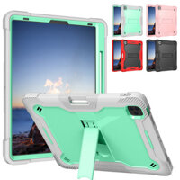 Dành Cho Apple iPad Pro 12.9 inch 2022 2021 2020 A2764 A2436 A2437 A2378 A2379 A2461 A2069 A2232 A2229 Ốp Lưng Trẻ Em Silicon An Toàn PC Lai Chống Sốc Đứng Vỏ Máy Tính Bảng