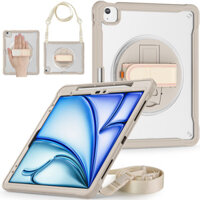 Dành Cho Apple iPad Pro 12.9 inch 2022 2021 2020 A2764 A2436 A2437 A2378 A2379 A2461 A2069 A2232 A2229 Ốp Lưng Trẻ Em An Toàn TPU + PC Chống Sốc Dây Đeo Vai Đứng Vỏ Máy Tính Bảng
