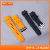 Dành cho Casio PROTREK PRG-260 / 270 / 550 / 250 PRW-3500 / 2500 / 5100 Dây đeo cao su thay thế Vòng đeo tay màu đen Vòng đeo tay silicon 18mm