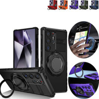 Dành Cho Galaxy S25 Ultra Vỏ Điện Thoại Vỏ Bảo Vệ Chống Rơi Vỏ S24 Xoay Từ Tính Giá Đỡ Vỏ Lỗ Mịn