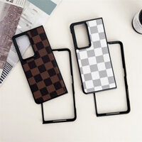 Dành cho Honor Magic V, Magic V2, Magic VS, Magic VS2, Magic V Purse, Vỏ điện thoại gập bàn cờ cổ điển có vỏ bảo vệ da vuông