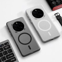 Dành Cho Huawei Honor Magic 7 Pro Ốp Lưng Siêu Mỏng Sóng Sọc Mờ Trong Suốt Cứng Không Dây Vỏ Từ Tính