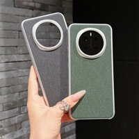 Dành Cho Huawei Mate 70 Honor X9C Smart Magic 7 Pro Ốp Lưng Thời Trang Vải Lanh Da Kim Loại Cứng Bảo Vệ Ống Kính Vỏ