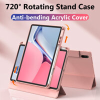Dành Cho Huawei MatePad 11.5 2023 AIR 11.5 Pro 11 10.8 Mate Pad 10.4 T10 t10S Ốp Xoay Có Thể Tháo Rời Từ Tính Cho Honor Pad X9 X8 Pro 11.5 inch Ốp Lưng Trong Suốt Có Khe Cắm Bút