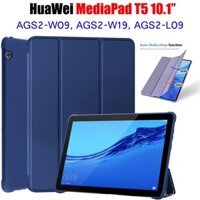 Dành Cho Huawei MediaPad T5 10.1 '' AGS2-W09 AGS2-W19 AGS2-L09 Da PU Gấp Đứng Vỏ Máy Tính Bảng Da Thông Minh Silicon Mềm Flip Cover Cho Media Pad T 5 10.1 inch