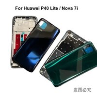 Dành Cho Huawei P40 Lite / Nova 7i / Nova 6 SE Ốp điện thoại Pin Khung Giữa Phía Trước Viền Bao Kim Loại Khung Xe Nhà Ở Tấm Sau Giá Đỡ LCD