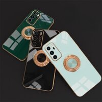 Dành Cho Huawei P50 Pro Sang Trọng Đen Xanh Nhẫn Xe Ô Tô Silicon TPU Chống Sốc Dành Cho Huawei P40 Pro Plus Bao