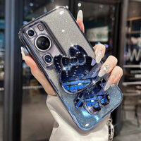 Dành Cho Huawei P60 P50 P40 P30 P20 PRO Ốp Mềm Có Giá Đỡ Thỏ KT Dễ Thương Vỏ Điện Thoại Sáng Bóng