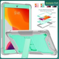 Dành Cho iPad 7th 8th 9th gen iPad 10.2 9.7 iPad 2 3 4 Mini 4 5 6 Flip Stand Cover Silicon Chống Sốc Tích Hợp Hộp Đựng Bút Chì Chắc Chắn Vỏ Máy Tính Bảng